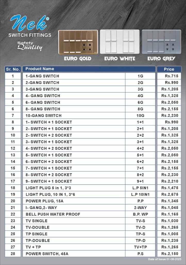 price list euro series